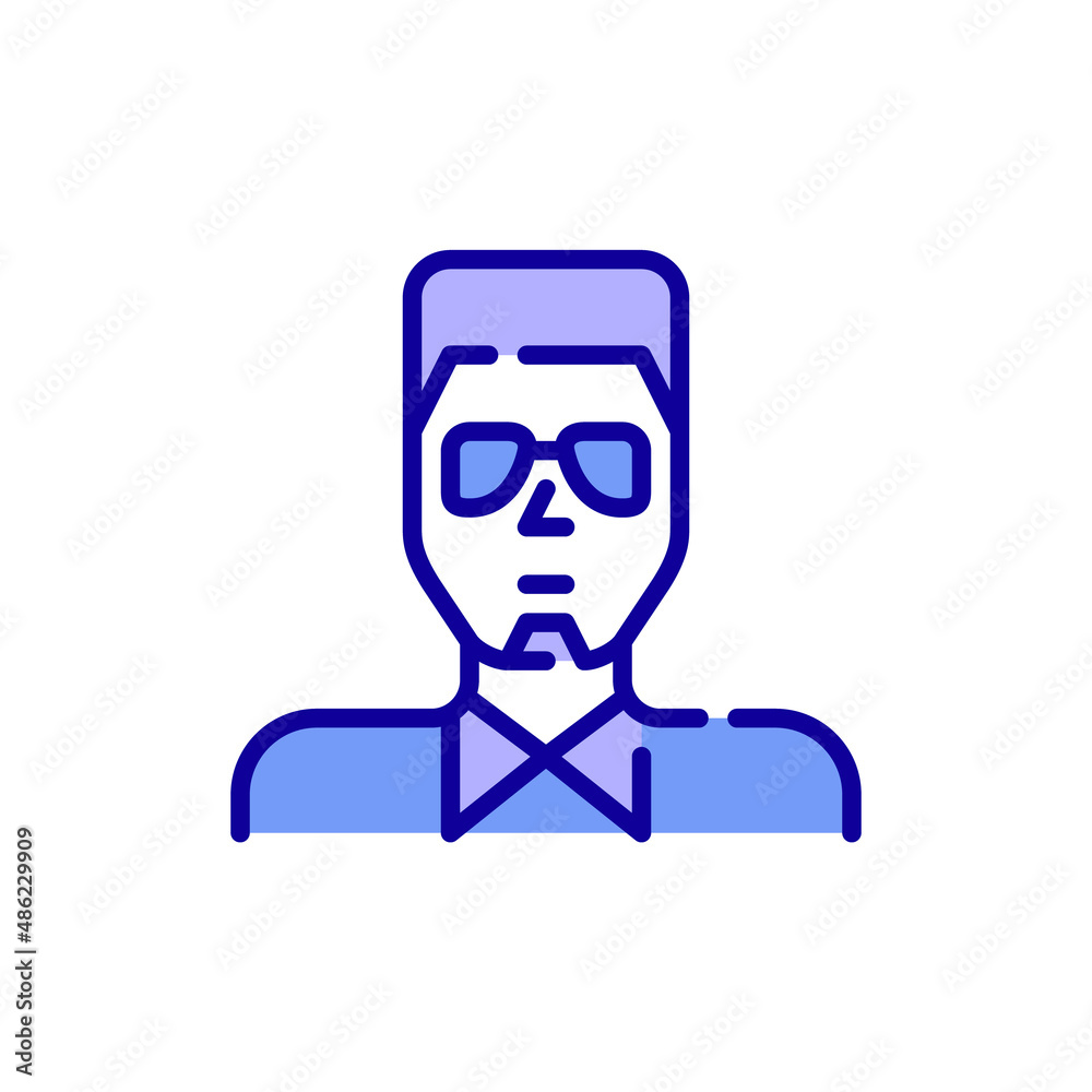 Young man with small beard and trendy haircut, wearing a shirt. Pixel perfect, editable stroke color avatar icon Young man with small beard and trendy haircut, wearing a shirt. Pixel perfect, editable stroke color avatar icon
