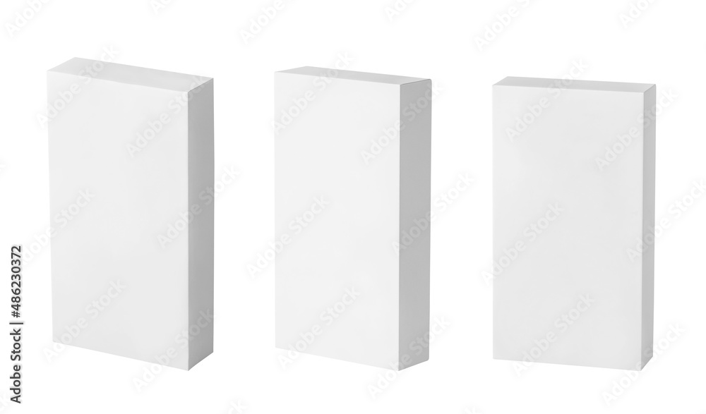Mockup white box set isolated on white background Mockup white box set isolated on white background