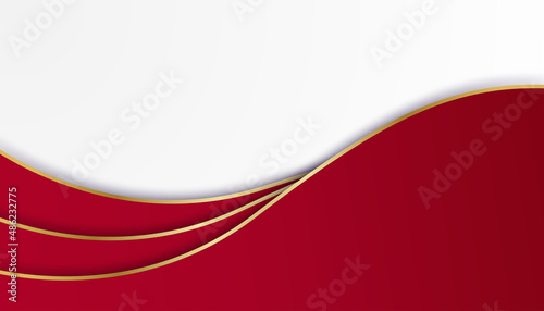Modern simple 3D red black gold white abstract background. Design for business card, presentation background, booklet, brochure, certificate, template, backdrop, and banner