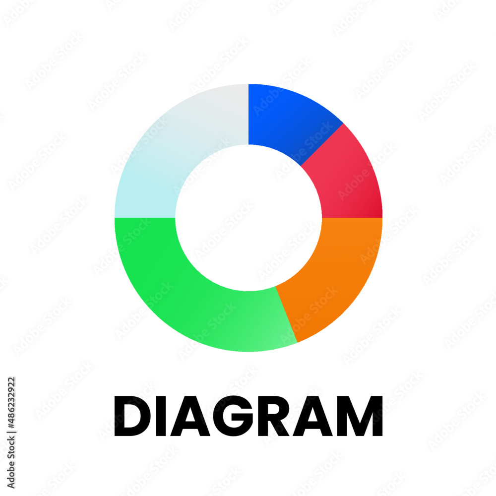 Round multicolored shape chart on a light background