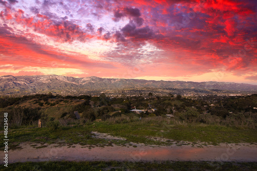 Sunset view of Santa Barbara from Elings park © L. Paul Mann