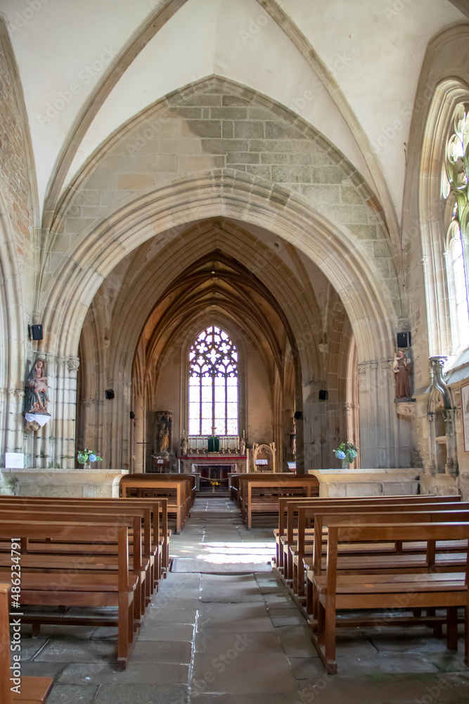 Kernascléden. Intérieur de l'église Notre-Dame. Morbihan. Bretagne	
