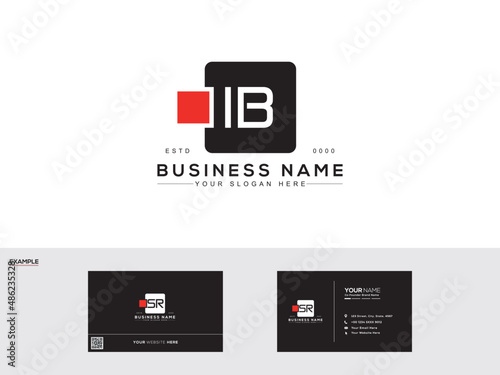 Initial letter IB logo, abstract Ib stylish logo with overlap vintage font in flat design monogram illustration