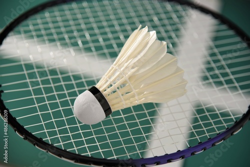 badminton racket and shuttlecock © taveesaksri