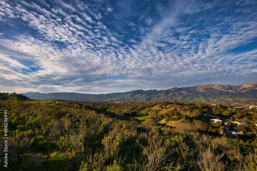Fototapeta premium Sunset view of Santa Barbara from Elings park