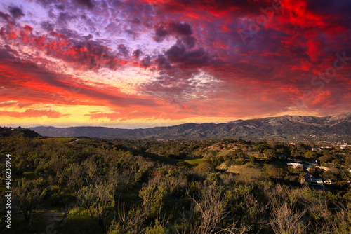 Sunset view of Santa Barbara from Elings park