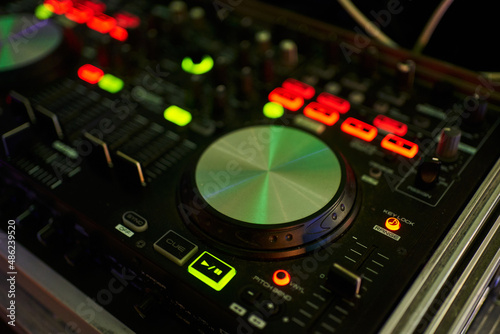 DJ equipment. dj console. club or concert equipment