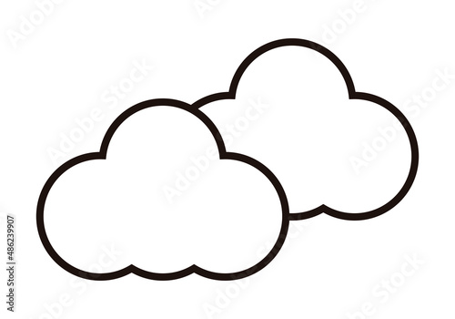 Icono negro de dos nubes superpuestas en fondo blanco.