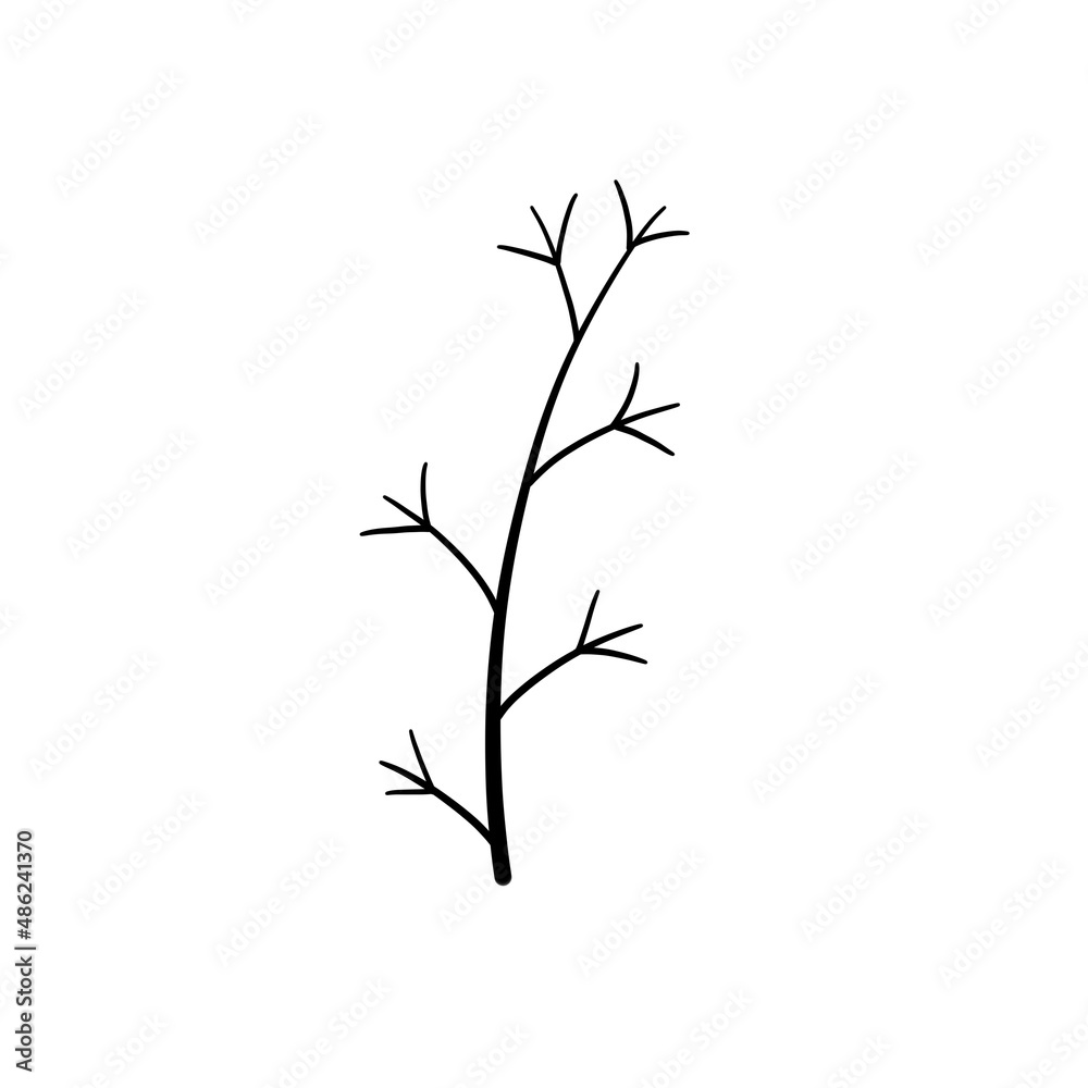Obraz premium Natural plant. Abstract doodle flower.