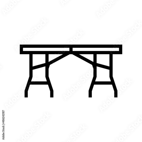 folding table line icon vector. folding table sign. isolated contour symbol black illustration