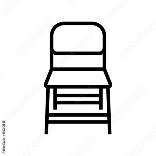 folding chair line icon vector. folding chair sign. isolated contour symbol black illustration