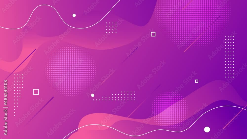 Abstract geometric shapes loop animation. Modern purple background ...
