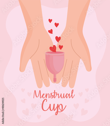 hands holding menstrual cup