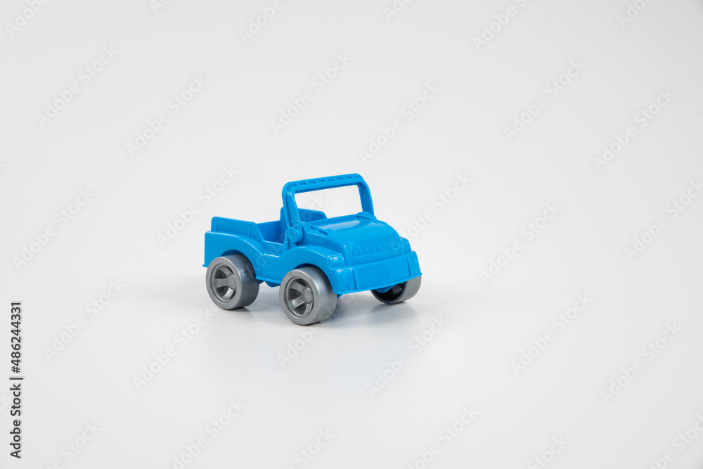 Fototapeta premium Multicolored plastic toy car. Buses. Equipment.