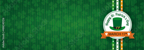Long Header Shamrocks St Patricks Day Irish Flag Emblem