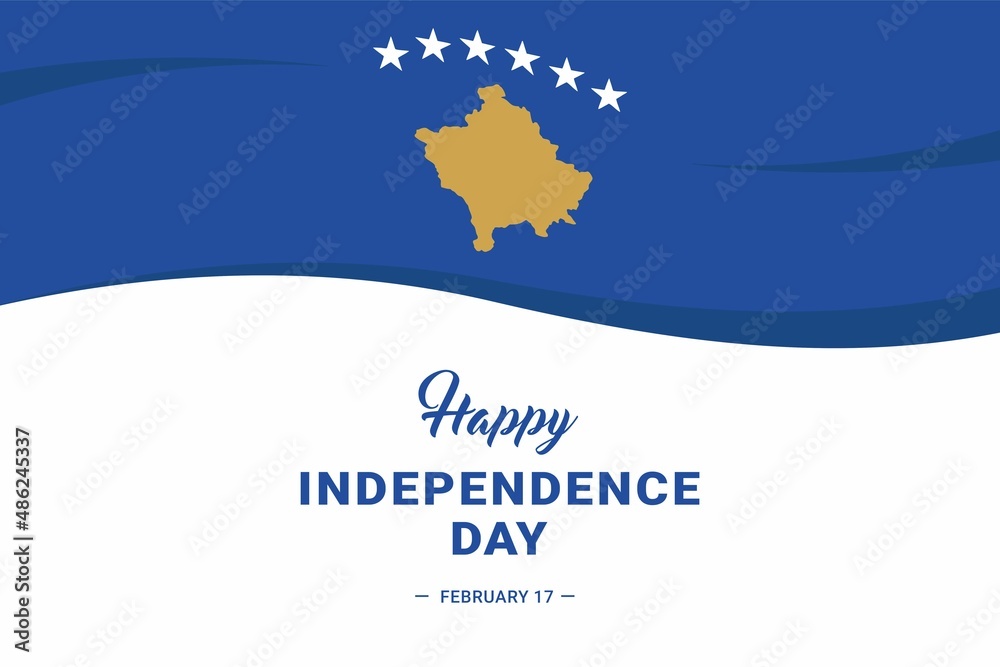 Kosovo Independence Day. Vector Illustration. The illustration is suitable for banners, flyers, stickers, cards, etc.