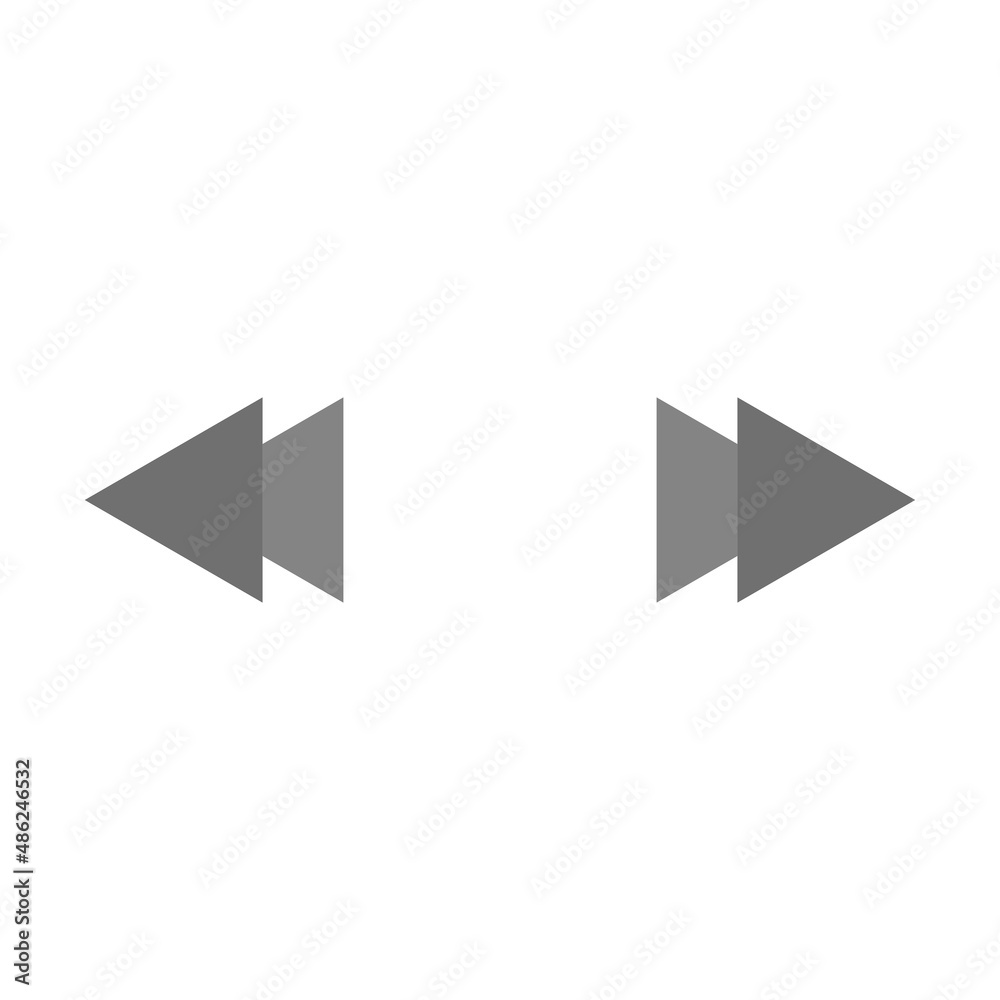 Forward and Backward grey flat vector icon Forward and Backward grey flat vector icon