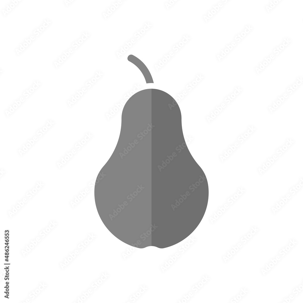 Obraz premium Pear grey flat vector icon