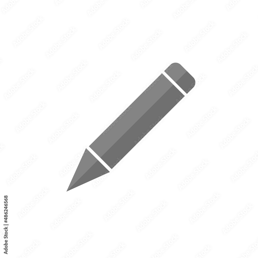 Pencil grey flat vector icon Pencil grey flat vector icon