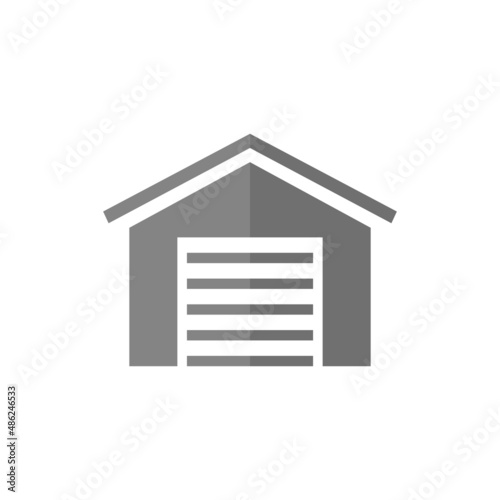 Garage grey flat vector icon