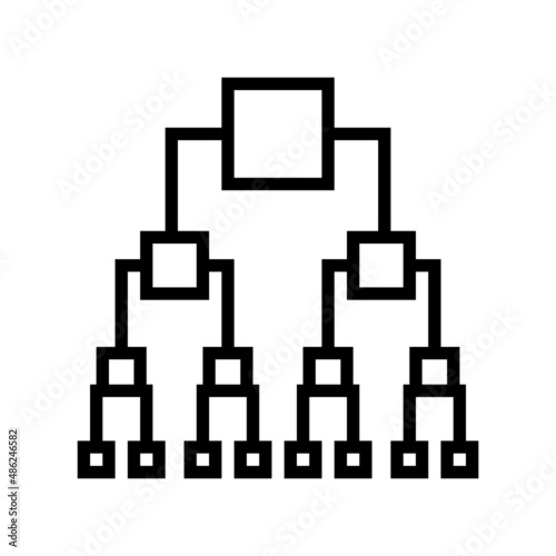 binary decision diagram line icon vector. binary decision diagram sign. isolated contour symbol black illustration