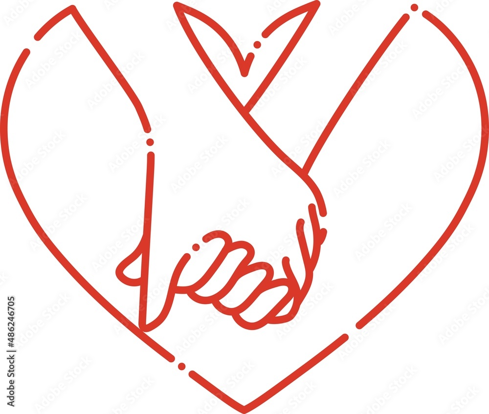 恋人 握手 手を握る 両手 手 ハート 赤 Stock Vector Adobe Stock