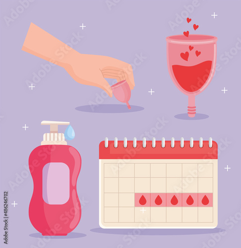 calendar and menstrual icons