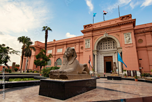 Egyptian Museum or Museum of Cairo building in Cairo downtown, Egypt