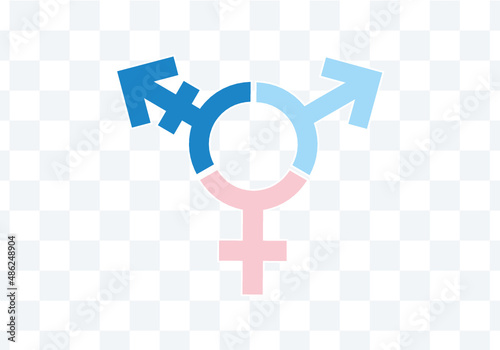 transgender Symbol woman, man, divers transparent background 