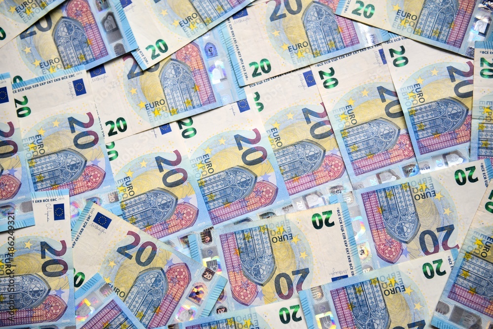 Fototapeta premium European money in banknotes of twenty euros