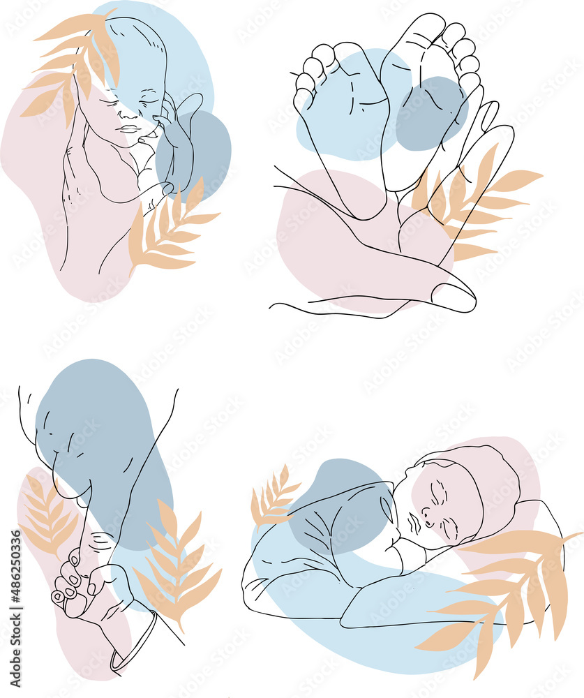 a set of contour illustrations about children. Vector illustration a set of contour illustrations about children. Vector illustration