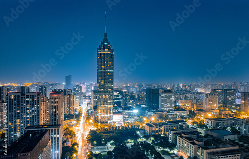 Night view of Changzhou City  Jiangsu Province  China