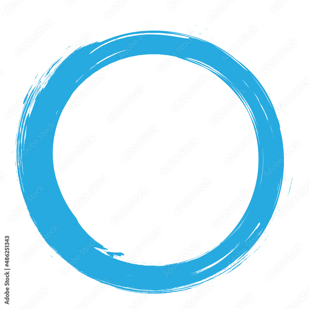 Circle brush stroke vector isolated on white background. Blue enso zen circle brush stroke. For stamp, seal, ink and paintbrush design template. Grunge hand drawn circle shape, vector illustration Circle brush stroke vector isolated on white background. Blue enso zen circle brush stroke. For stamp, seal, ink and paintbrush design template. Grunge hand drawn circle shape, vector illustration