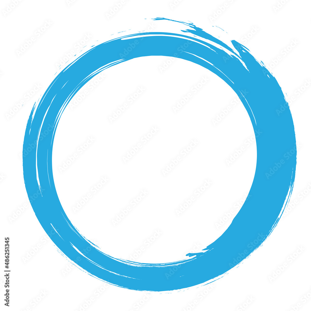 Circle brush stroke vector isolated on white background. Blue enso zen circle brush stroke. For stamp, seal, ink and paintbrush design template. Grunge hand drawn circle shape, vector illustration Circle brush stroke vector isolated on white background. Blue enso zen circle brush stroke. For stamp, seal, ink and paintbrush design template. Grunge hand drawn circle shape, vector illustration