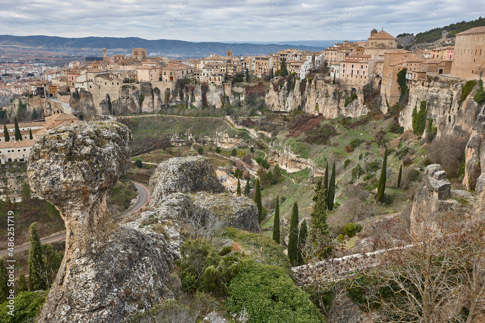 Cuenca picturesque panoramic view. Rey viewpoint. Castilla La Mancha. Spain