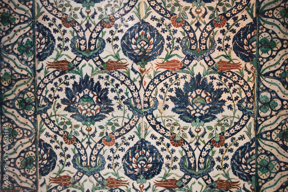 Beautiful islamic mosaic pattern close up, Cairo