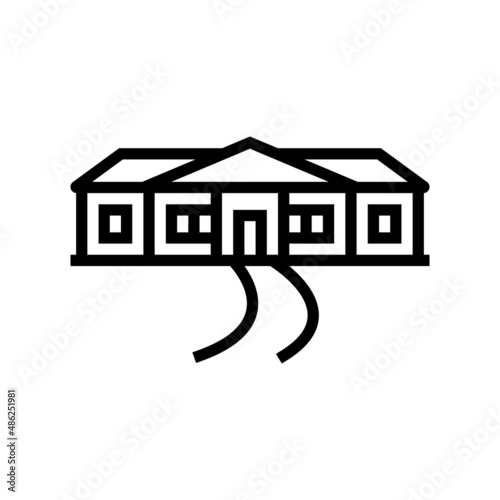 ranch house line icon vector. ranch house sign. isolated contour symbol black illustration