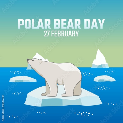 vector graphic of polar bear day good for polar bear day celebration. flat design. flyer design.flat illustration.