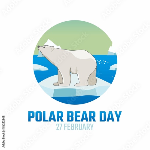 vector graphic of polar bear day good for polar bear day celebration. flat design. flyer design.flat illustration.
