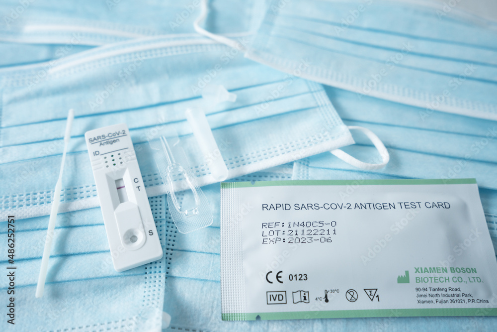 Xiamen Boson biotech rapid sarscov2 antigen test card kit. StockFoto