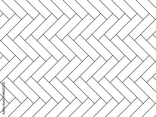 Herringbone floor. Diagonal texture. Black and white pattern. Vector illustration.