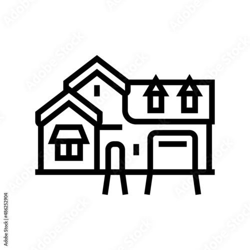 french country house line icon vector. french country house sign. isolated contour symbol black illustration