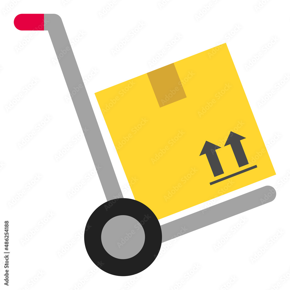 Package Dolly - Flat color icon. Package Dolly - Flat color icon.