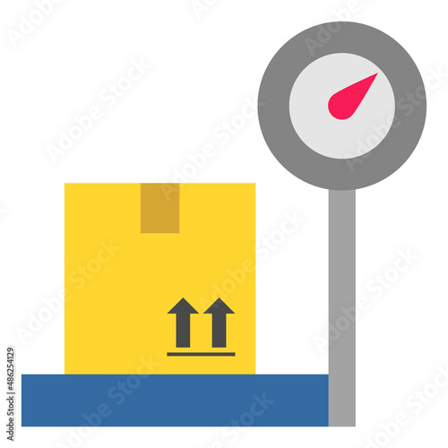 Box Weight - Flat color icon.