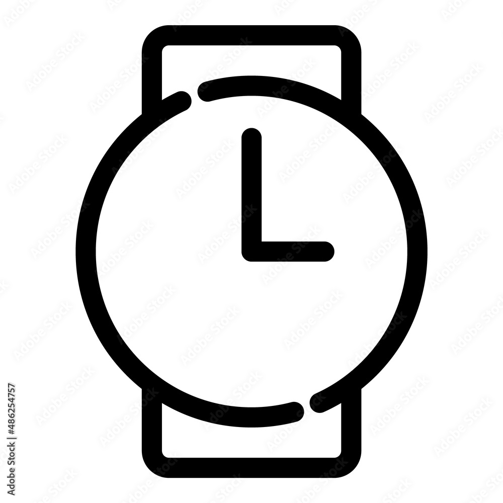Wristwatch Flat Icon Isolated On White Background Wristwatch Flat Icon Isolated On White Background