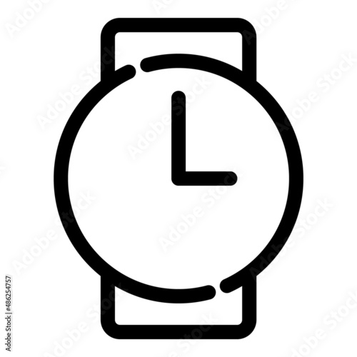 Wristwatch Flat Icon Isolated On White Background