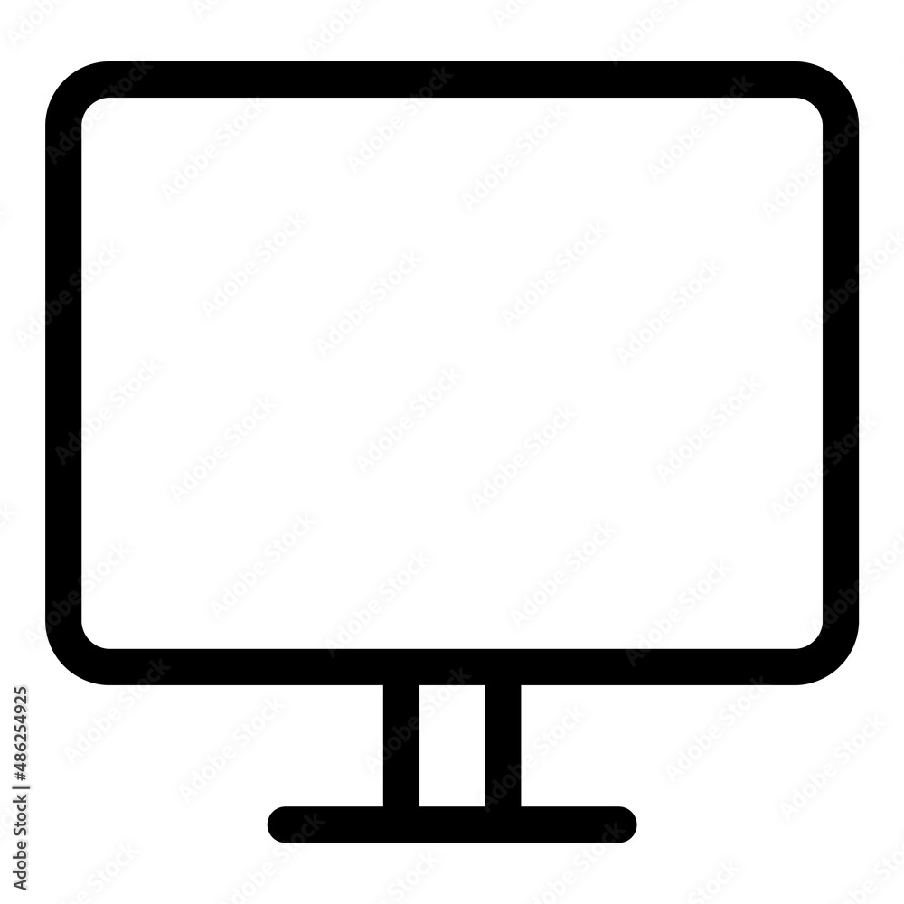 Computer Monitor Flat Icon Isolated On White Background Computer Monitor Flat Icon Isolated On White Background