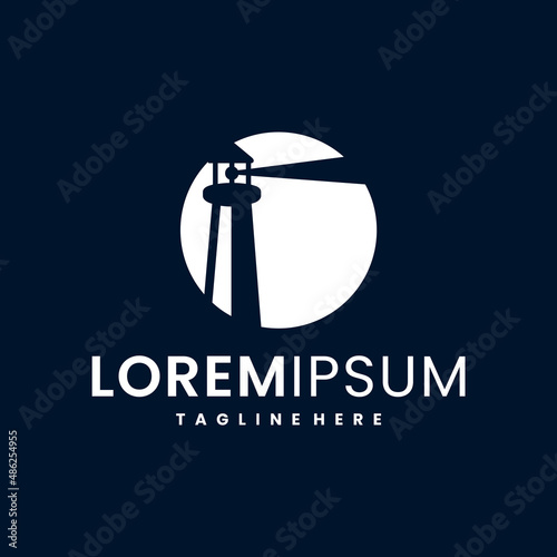 simple lighthouse logo design element