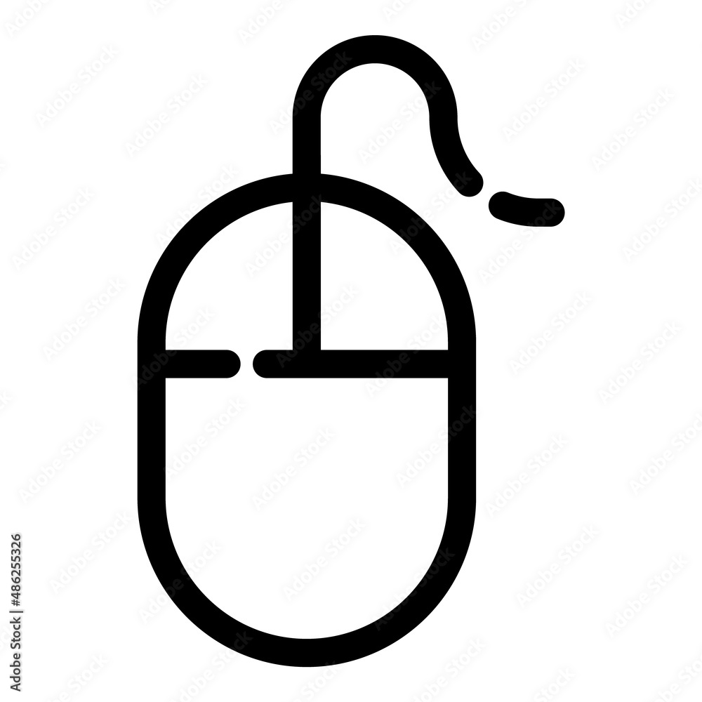 Pc Mouse Flat Icon Isolated On White Background Pc Mouse Flat Icon Isolated On White Background