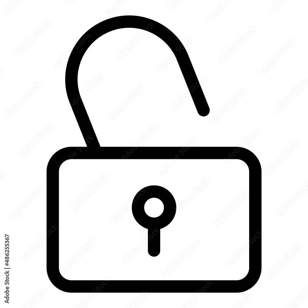 Unlock Flat Icon Isolated On White Background Unlock Flat Icon Isolated On White Background